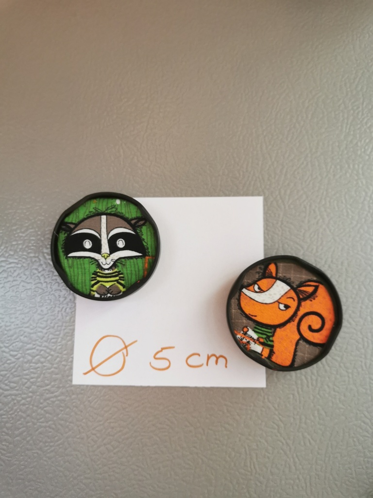 Upcycling Kühlschrank-Magnet Waschbär 5 cm